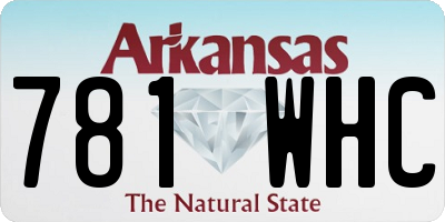 AR license plate 781WHC