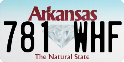 AR license plate 781WHF