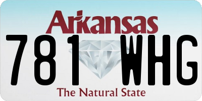 AR license plate 781WHG