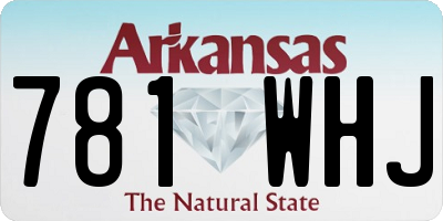 AR license plate 781WHJ
