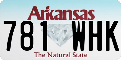 AR license plate 781WHK