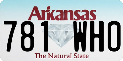 AR license plate 781WHO
