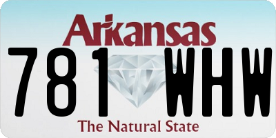 AR license plate 781WHW