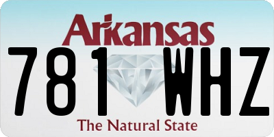 AR license plate 781WHZ