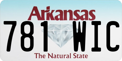 AR license plate 781WIC
