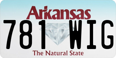 AR license plate 781WIG