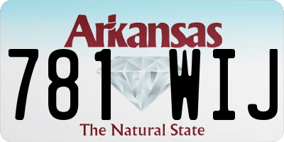 AR license plate 781WIJ