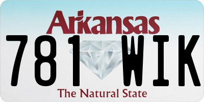 AR license plate 781WIK