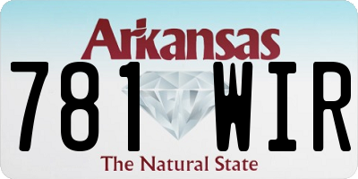 AR license plate 781WIR