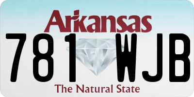 AR license plate 781WJB