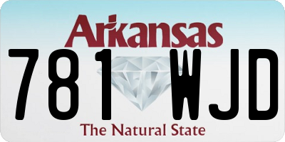 AR license plate 781WJD