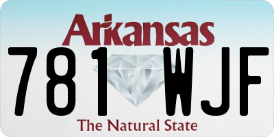 AR license plate 781WJF