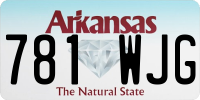 AR license plate 781WJG