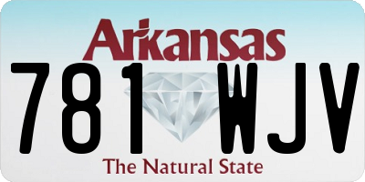 AR license plate 781WJV
