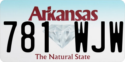 AR license plate 781WJW