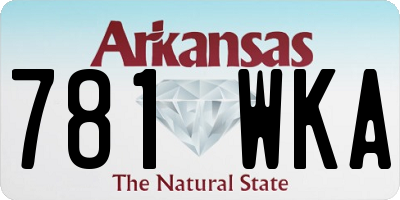 AR license plate 781WKA