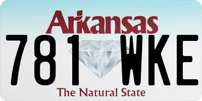 AR license plate 781WKE