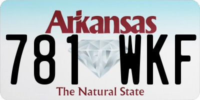 AR license plate 781WKF