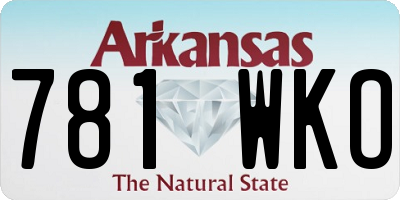 AR license plate 781WKO
