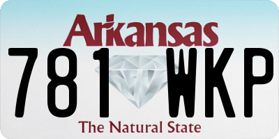 AR license plate 781WKP