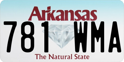 AR license plate 781WMA