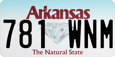 AR license plate 781WNM