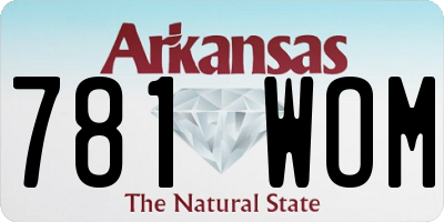 AR license plate 781WOM