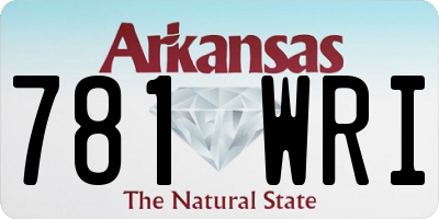 AR license plate 781WRI