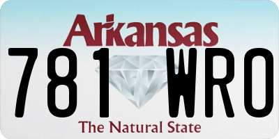 AR license plate 781WRO