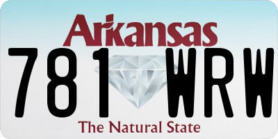 AR license plate 781WRW