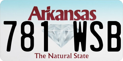 AR license plate 781WSB