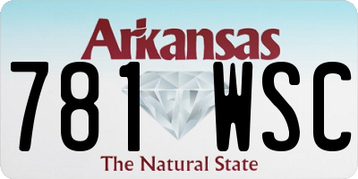 AR license plate 781WSC