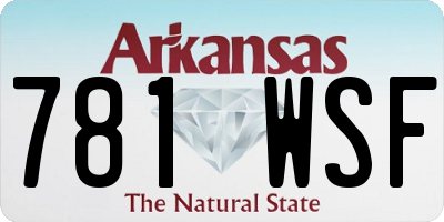 AR license plate 781WSF