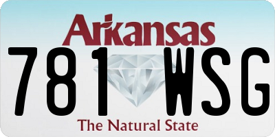 AR license plate 781WSG