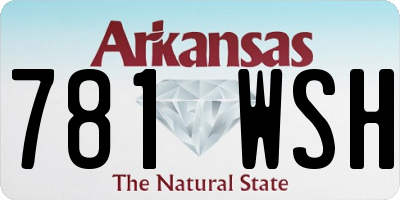 AR license plate 781WSH