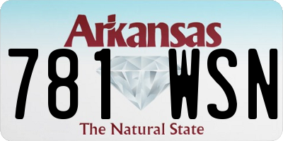 AR license plate 781WSN