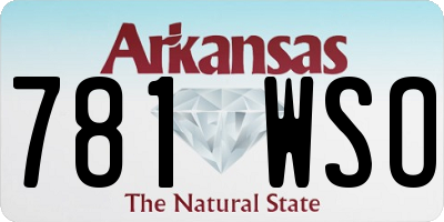AR license plate 781WSO
