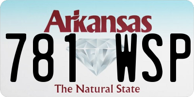 AR license plate 781WSP