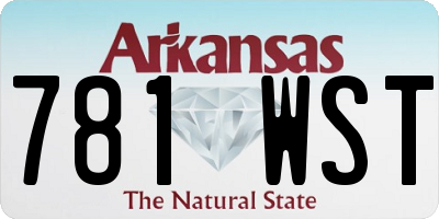 AR license plate 781WST
