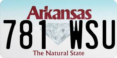 AR license plate 781WSU