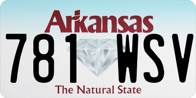 AR license plate 781WSV