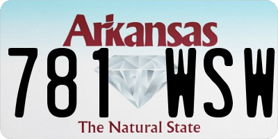 AR license plate 781WSW