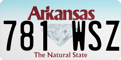 AR license plate 781WSZ