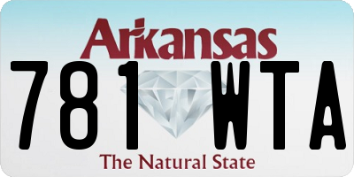 AR license plate 781WTA