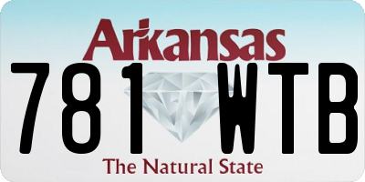 AR license plate 781WTB