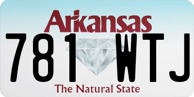 AR license plate 781WTJ