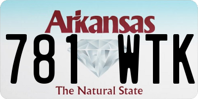 AR license plate 781WTK