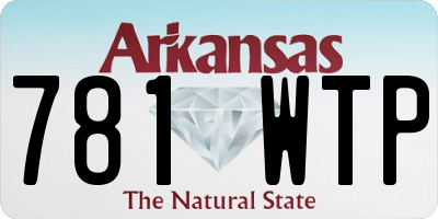 AR license plate 781WTP