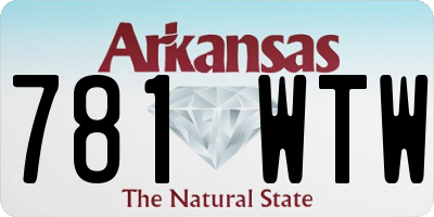 AR license plate 781WTW