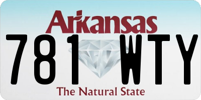 AR license plate 781WTY